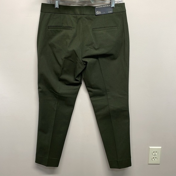 NWT Banana Republic Sloan Mid Rise Olive Green Side Stripe Trouser Pants 6S - Picture 4 of 16